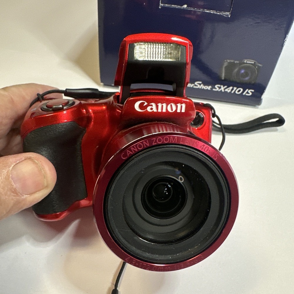 Canon PowerShot SX410 IS 20.0MP Digital Camera Red 40x Zoom Tested With Battery - Picture 8 of 16